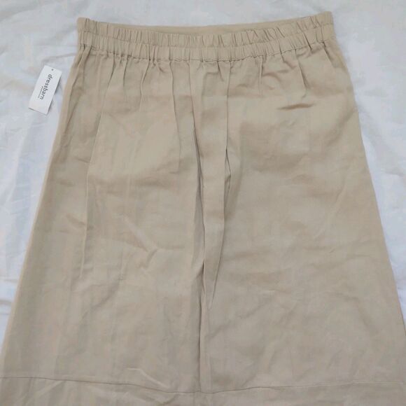Westport Linen Blend Asymmetrical Skirt Ruffle Beige Lagenlook Coastal Womens L - Picture 7 of 8